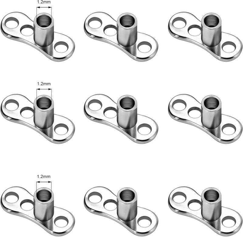 AccGin Store Surgical Steel Dermal Piercing Jewelry Tops for Women Men Cubic Zirconia Micro Dermal Anchor Tops Base Dermal Piercing 3-20Pcs Dermal Piercing Kit Hypoallergenic - Image 2